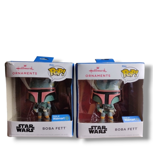 2 Hallmark Funko Pop Star Wars Boba Fett Ornaments Walmart Exclusive New - Picture 1 of 6